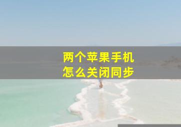 两个苹果手机怎么关闭同步