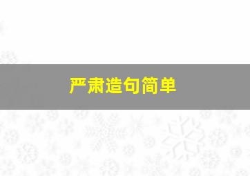 严肃造句简单