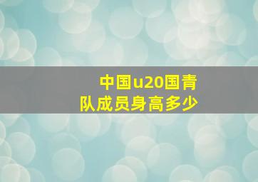 中国u20国青队成员身高多少