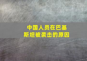 中国人员在巴基斯坦被袭击的原因