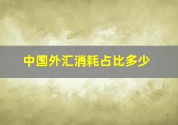 中国外汇消耗占比多少