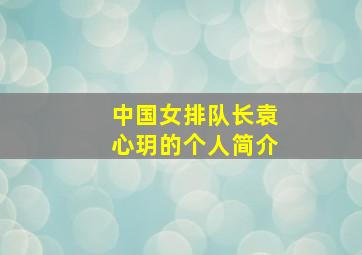 中国女排队长袁心玥的个人简介