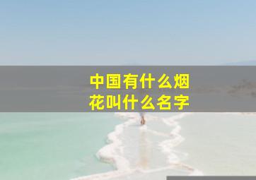 中国有什么烟花叫什么名字