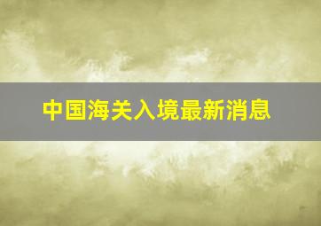 中国海关入境最新消息