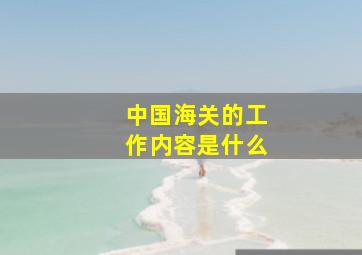 中国海关的工作内容是什么