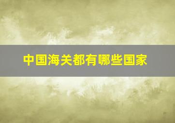 中国海关都有哪些国家