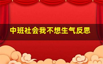 中班社会我不想生气反思