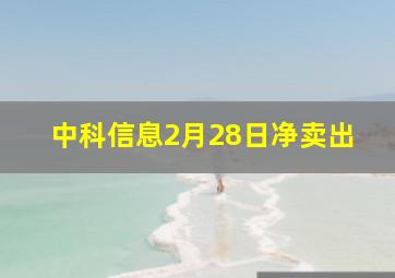 中科信息2月28日净卖出