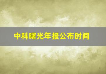 中科曙光年报公布时间