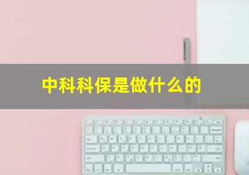 中科科保是做什么的