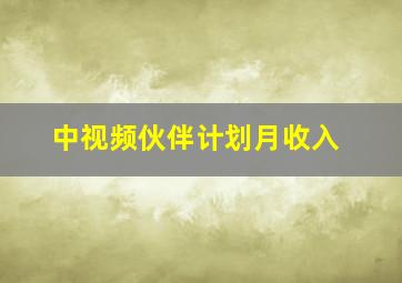 中视频伙伴计划月收入