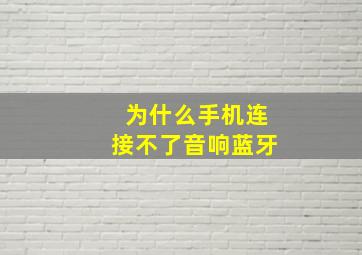 为什么手机连接不了音响蓝牙