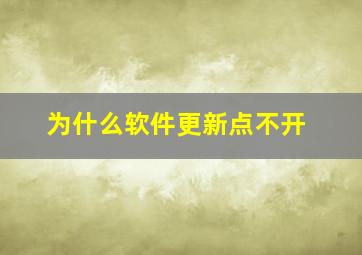 为什么软件更新点不开