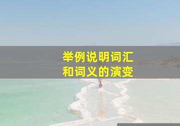 举例说明词汇和词义的演变