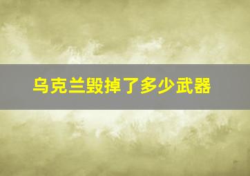 乌克兰毁掉了多少武器