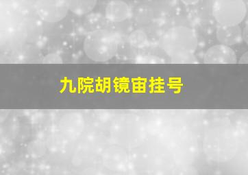 九院胡镜宙挂号