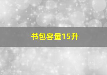 书包容量15升