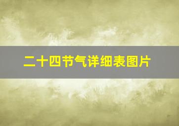 二十四节气详细表图片