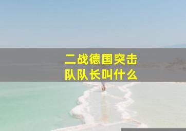 二战德国突击队队长叫什么