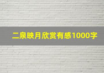 二泉映月欣赏有感1000字