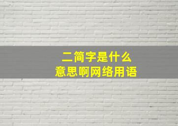 二简字是什么意思啊网络用语