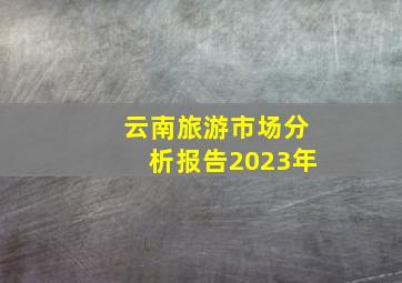 云南旅游市场分析报告2023年