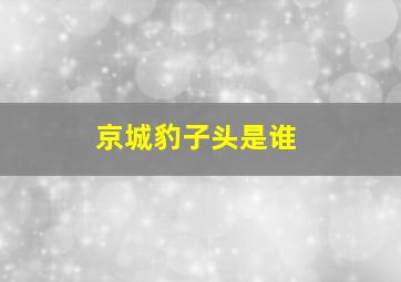 京城豹子头是谁