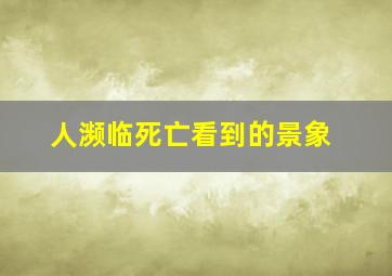 人濒临死亡看到的景象