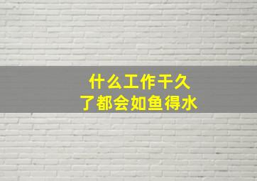 什么工作干久了都会如鱼得水