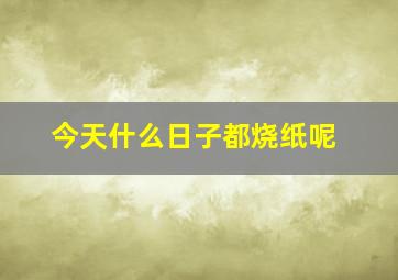 今天什么日子都烧纸呢