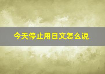 今天停止用日文怎么说