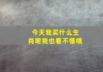 今天我买什么生肖呢我也看不懂哦