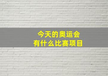 今天的奥运会有什么比赛项目