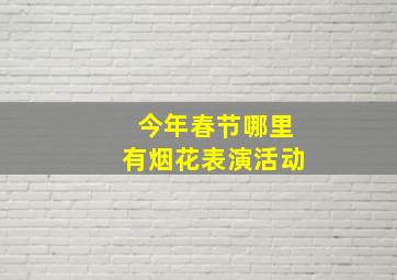 今年春节哪里有烟花表演活动