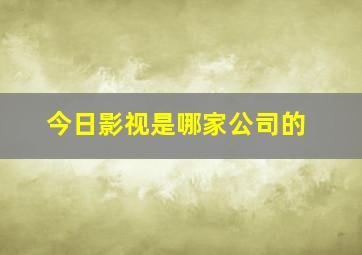 今日影视是哪家公司的