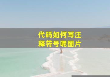 代码如何写注释符号呢图片