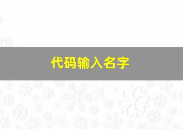 代码输入名字