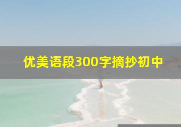 优美语段300字摘抄初中