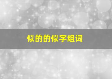 似的的似字组词