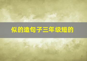 似的造句子三年级短的