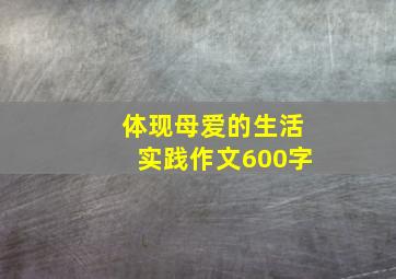 体现母爱的生活实践作文600字