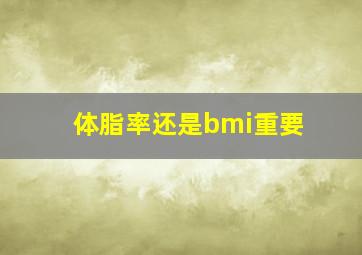 体脂率还是bmi重要