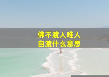 佛不渡人唯人自渡什么意思