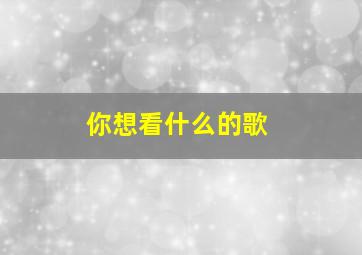 你想看什么的歌