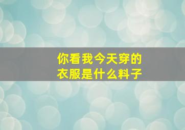 你看我今天穿的衣服是什么料子