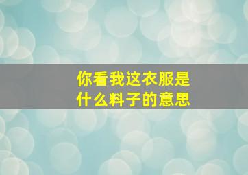 你看我这衣服是什么料子的意思