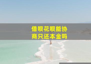 借呗花呗能协商只还本金吗