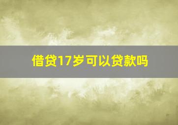 借贷17岁可以贷款吗