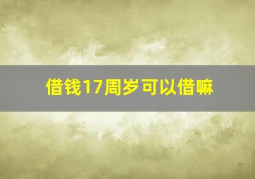 借钱17周岁可以借嘛