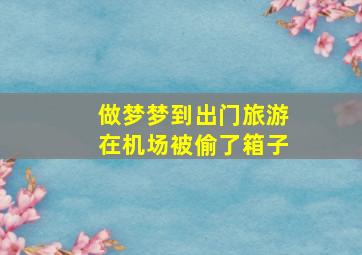 做梦梦到出门旅游在机场被偷了箱子